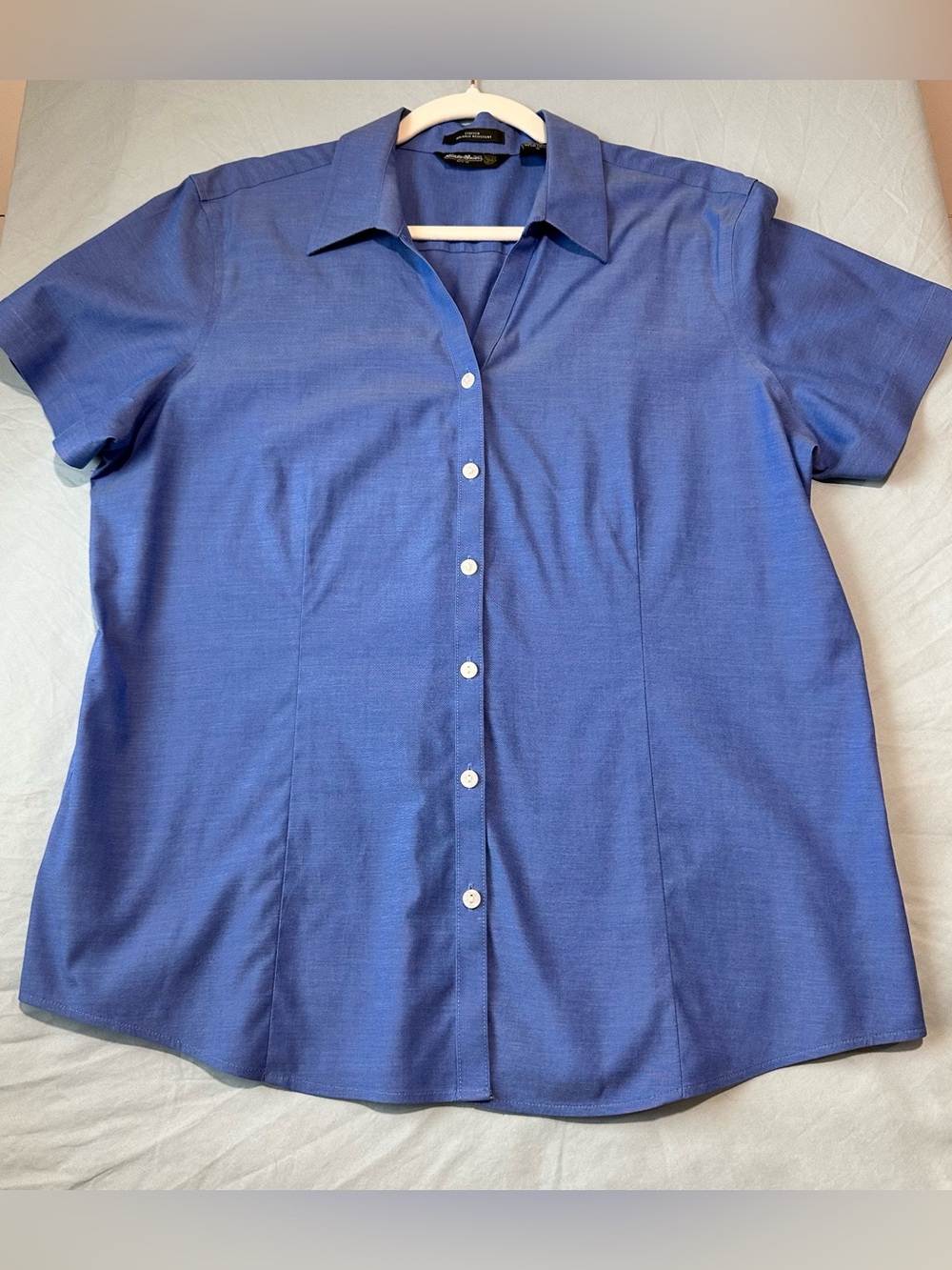 Eddie Bauer Stretch Wrinkle Resistant Button Down Shirt Blue Size XL
